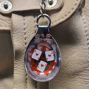Stylish ACE of Hearts Bag Charm Keychain Combo